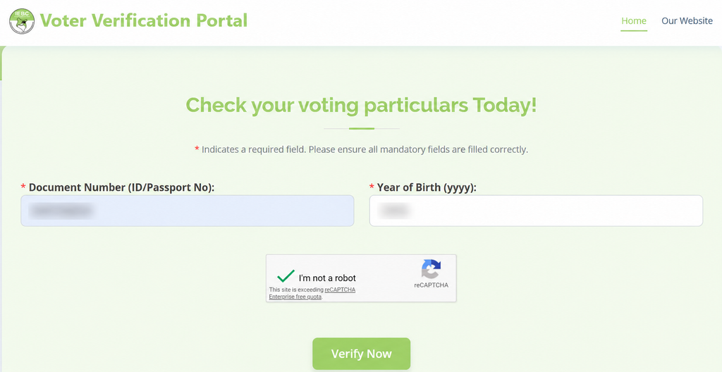 voter status screenshot